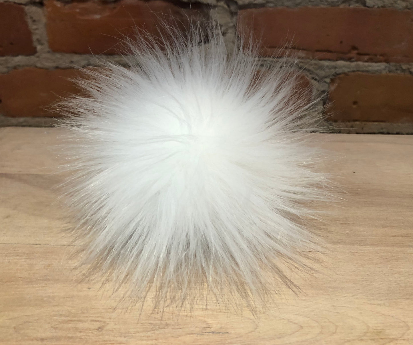 White Lamb Faux Fur Pom, 3.5 Inch