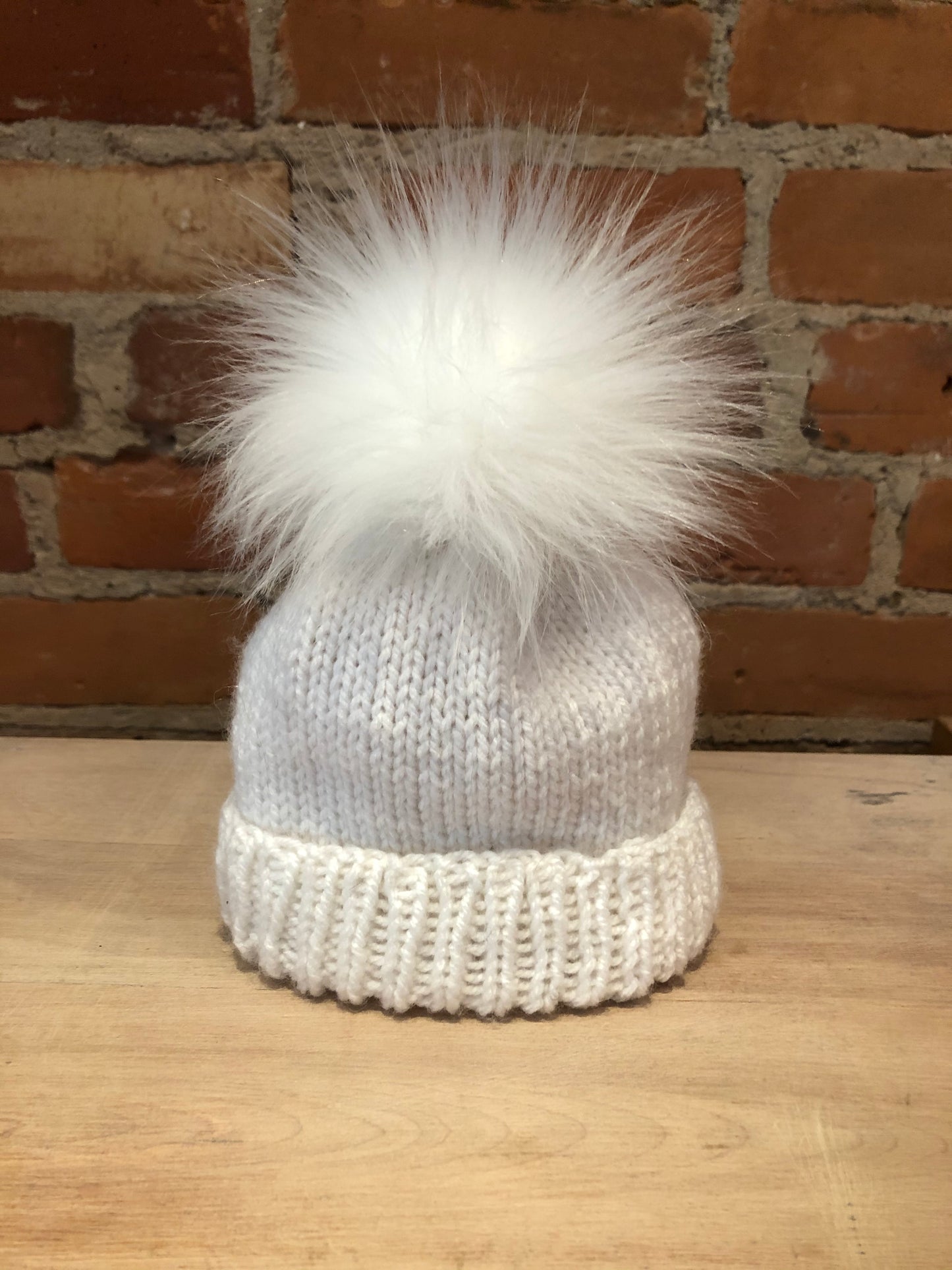 White Lamb Faux Fur Pom, 3.5 Inch