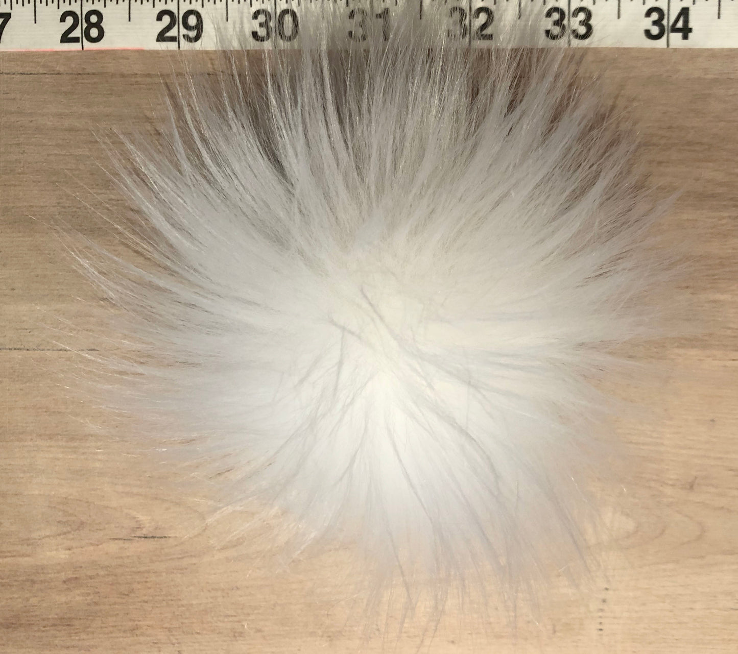 White Lamb Faux Fur Pom, 3.5 Inch