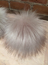 Load image into Gallery viewer, Large Pearl Taupe Faux Fox Fur Pom Pom, 6-Inch
