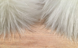 White Faux Lamb Fur Large Pom Pom, 6-Inch