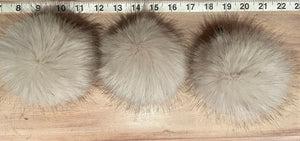 Pinkish Beige Fox Faux Fur Pom Pom, 4-Inch