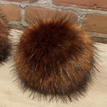 Load image into Gallery viewer, Golden Red Raccoon Faux Fur Pom Pom
