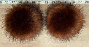 Golden Red Raccoon Faux Fur Pom Pom, 5-Inch