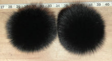 Load image into Gallery viewer, Black Fox Fur Pom Pom, 5.5-Inch
