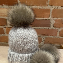 Load image into Gallery viewer, Grey Faux Fox Fur Hat Pom
