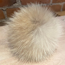 Load image into Gallery viewer, Fluffy Light Blonde Beige Upcycled Vintage Coyote Fur Hat Pom Pom
