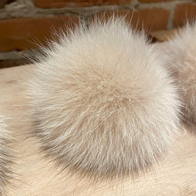 Load image into Gallery viewer, Natural Pink Blush Beige Fox Fur Pom, 3.5-Inch
