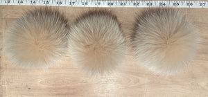 Natural Pink Blush Beige Fox Fur Pom, 3.5-Inch