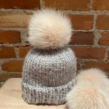 Load image into Gallery viewer, Pinkish Beige Natural Fox Fur Hat Pom
