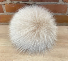 Load image into Gallery viewer, Natural Pink Blush Beige Fox Fur Pom, 5.5-Inch
