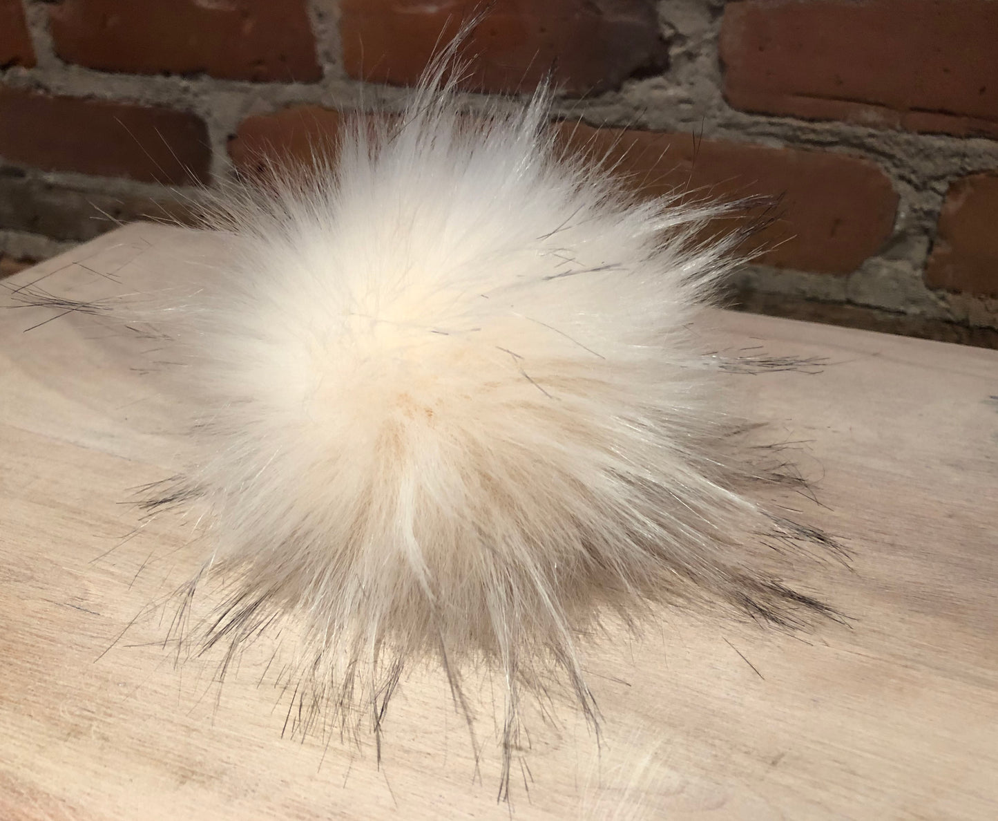 Pale Peach Finn Raccoon Faux Pom, 5 Inch