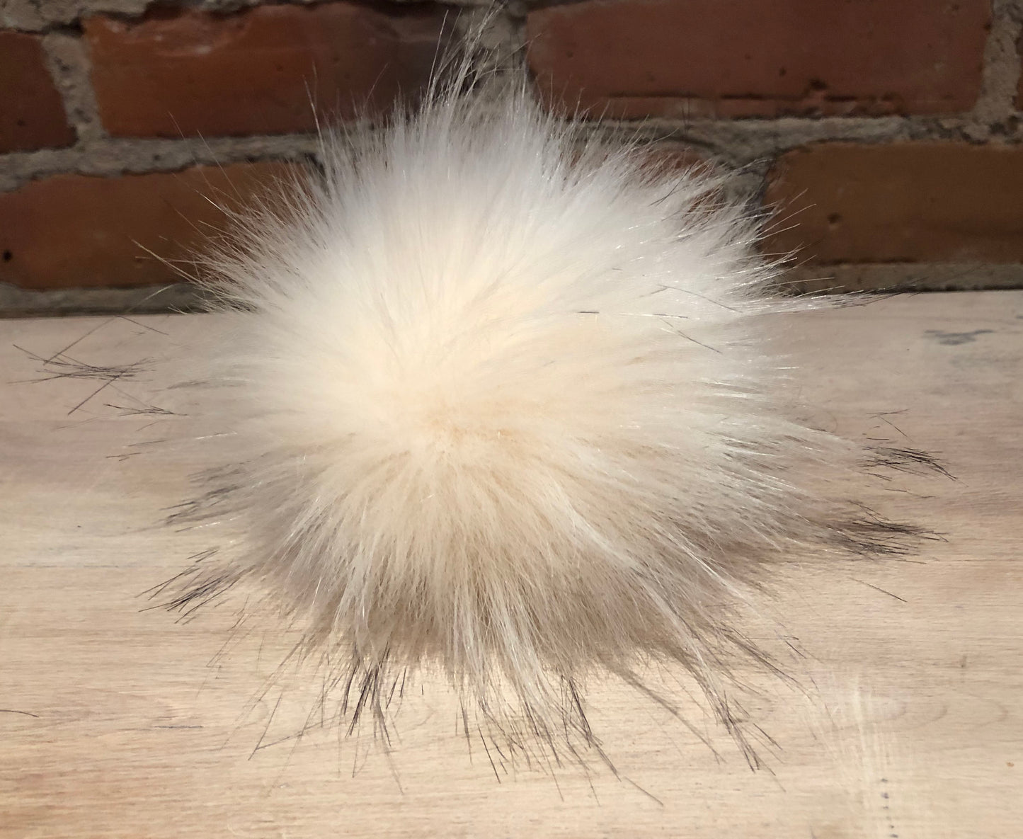 Pale Peach Finn Raccoon Faux Pom, 5 Inch