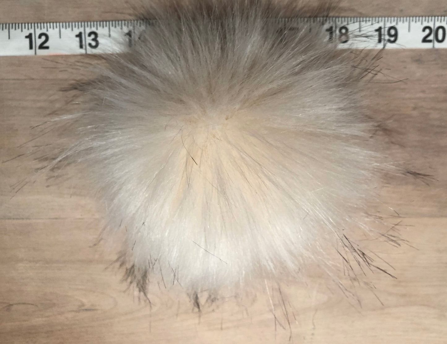 Pale Peach Finn Raccoon Faux Pom, 5 Inch