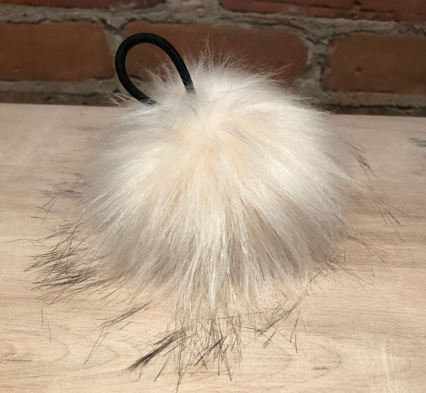 Pale Peach Finn Raccoon Faux Pom, 5 Inch