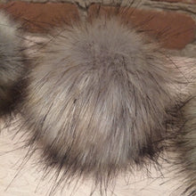 Load image into Gallery viewer, Grey Wolf Faux Fur Pom Pom, 5-Inch
