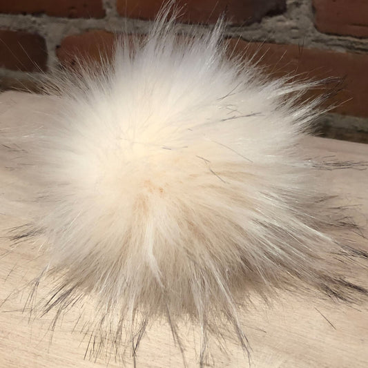 Pale Peach Finn Raccoon Faux Pom, 5 Inch