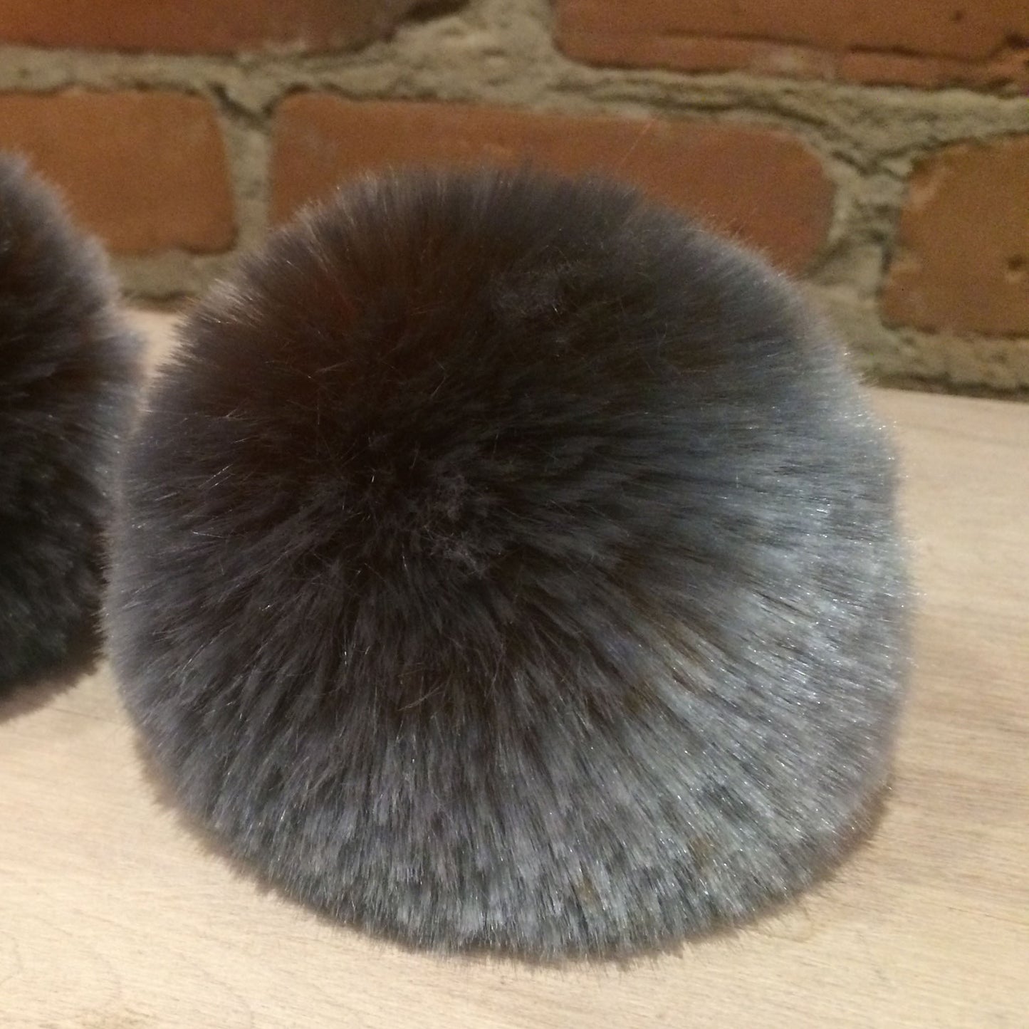 Grey Chinchilla Faux Fur Pom, 4 Inch