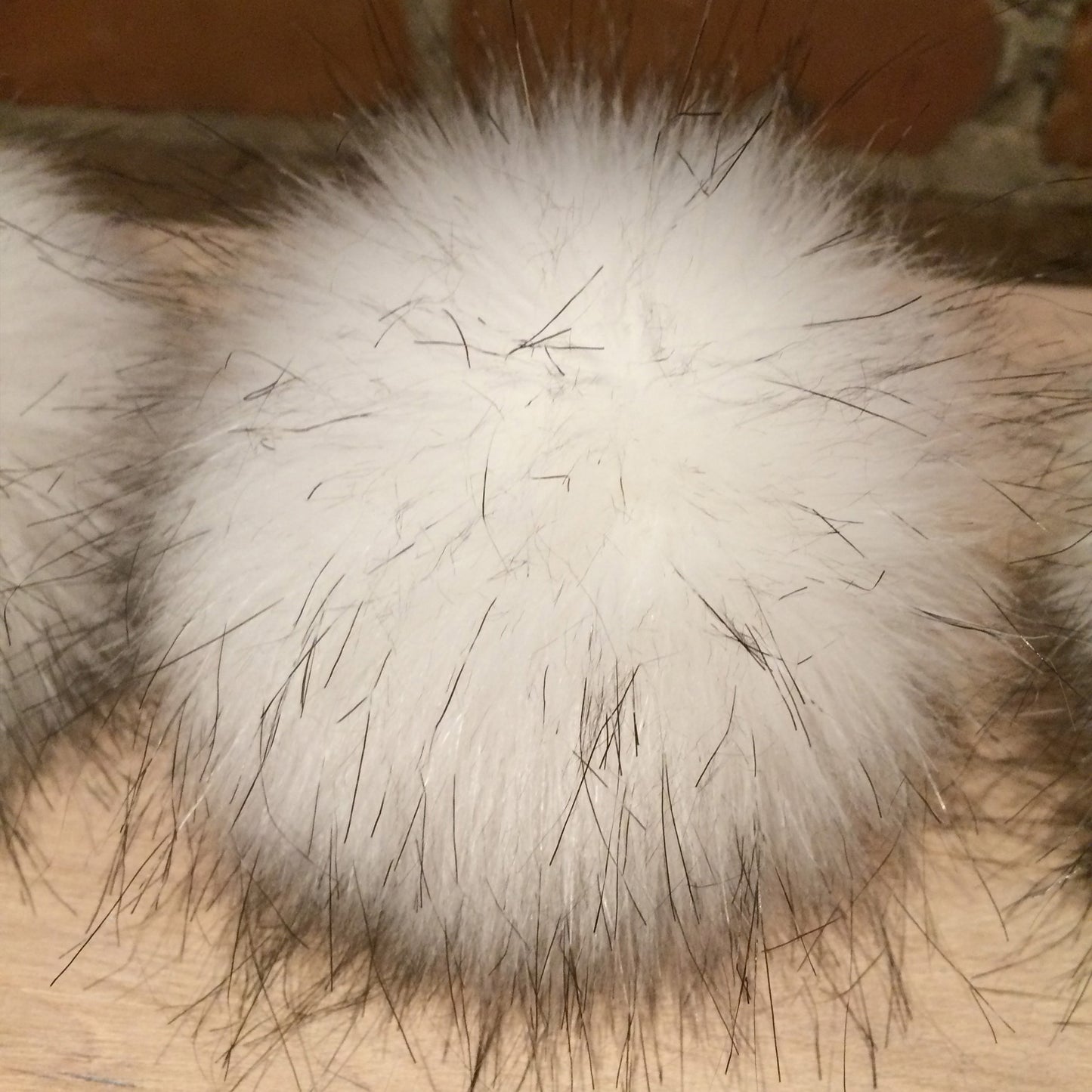 Blue Fox White Faux Fur Pom, 5 Inch