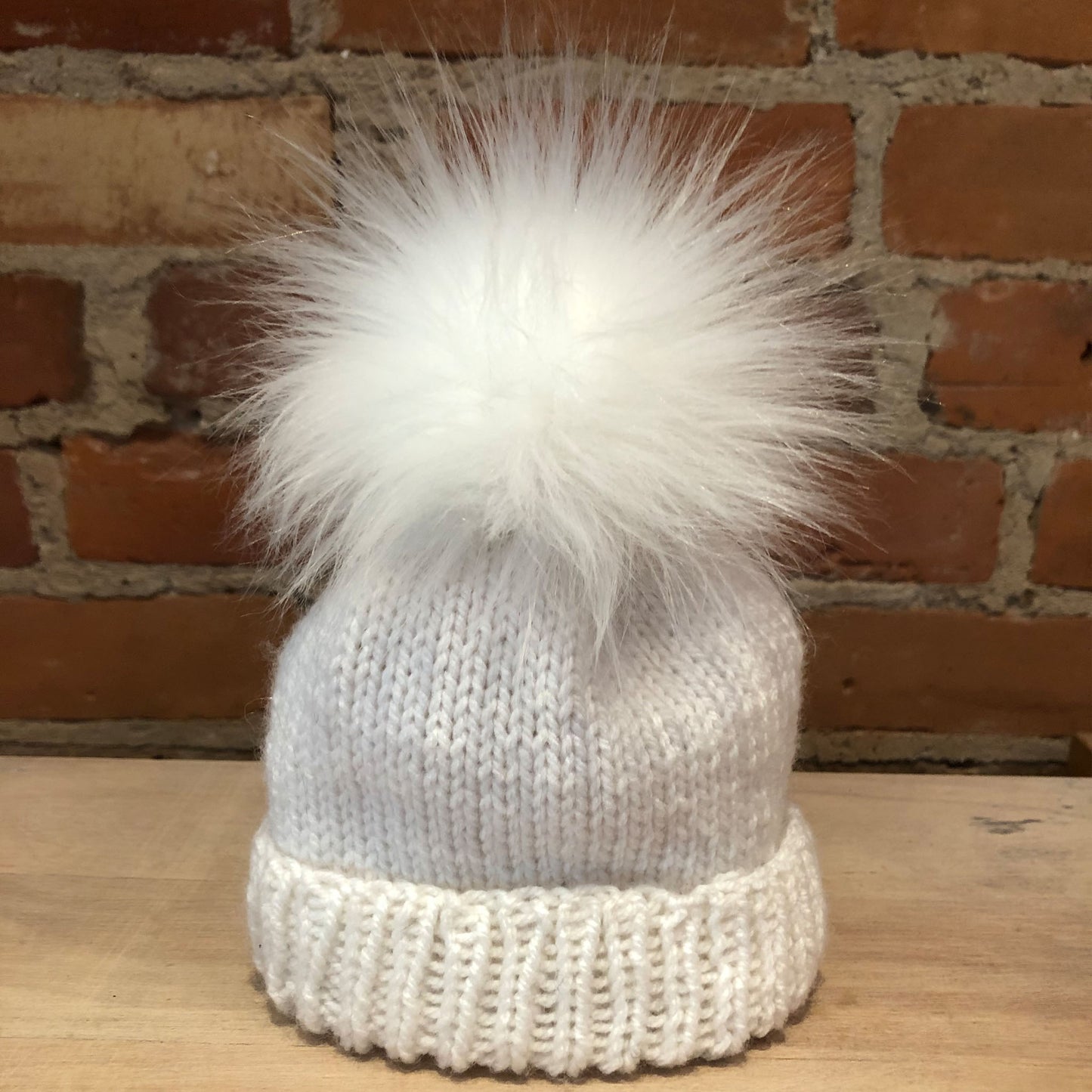 White Lamb Faux Fur Pom, 3.5 Inch