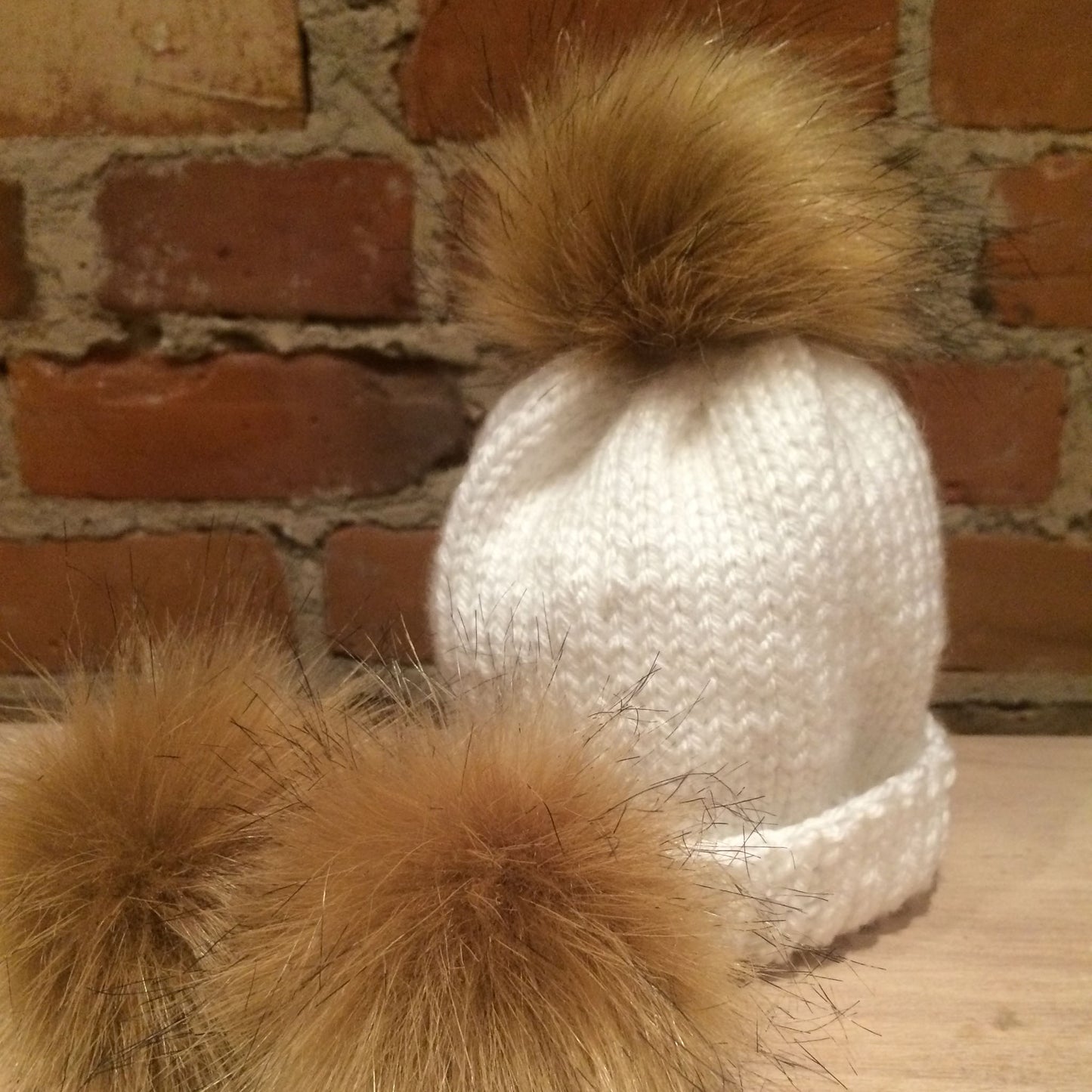 Golden Coyote Faux Fur Pom, 3.5 Inch