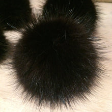 Load image into Gallery viewer, Black Mini Mink Recycled Fur Pom Pom
