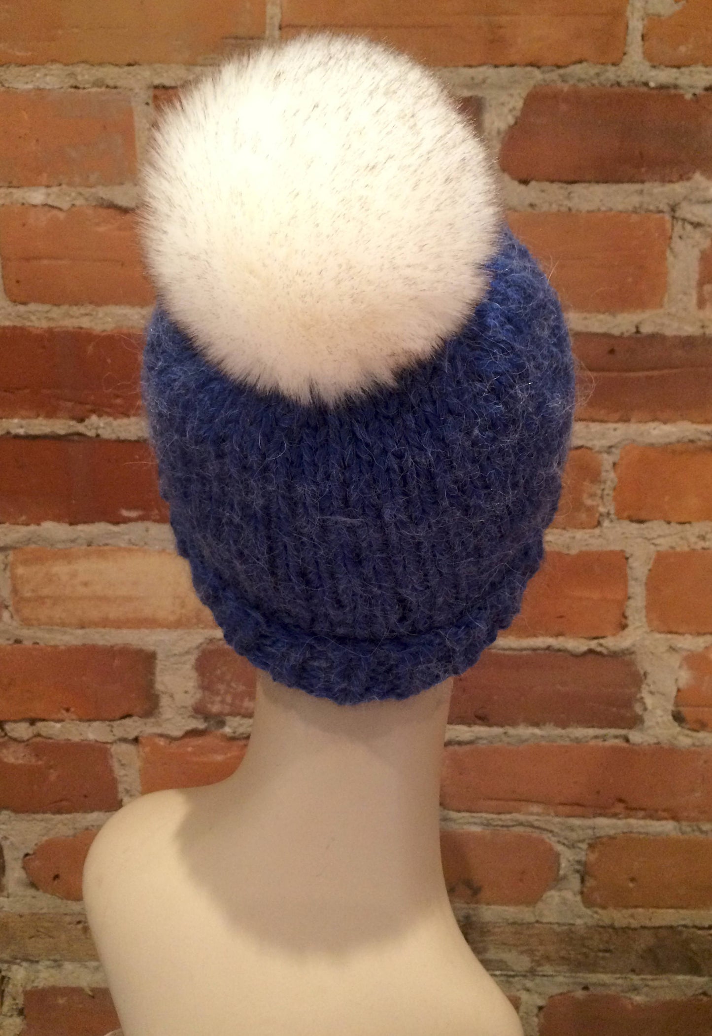 White Faux Fur Pom, 4 Inch