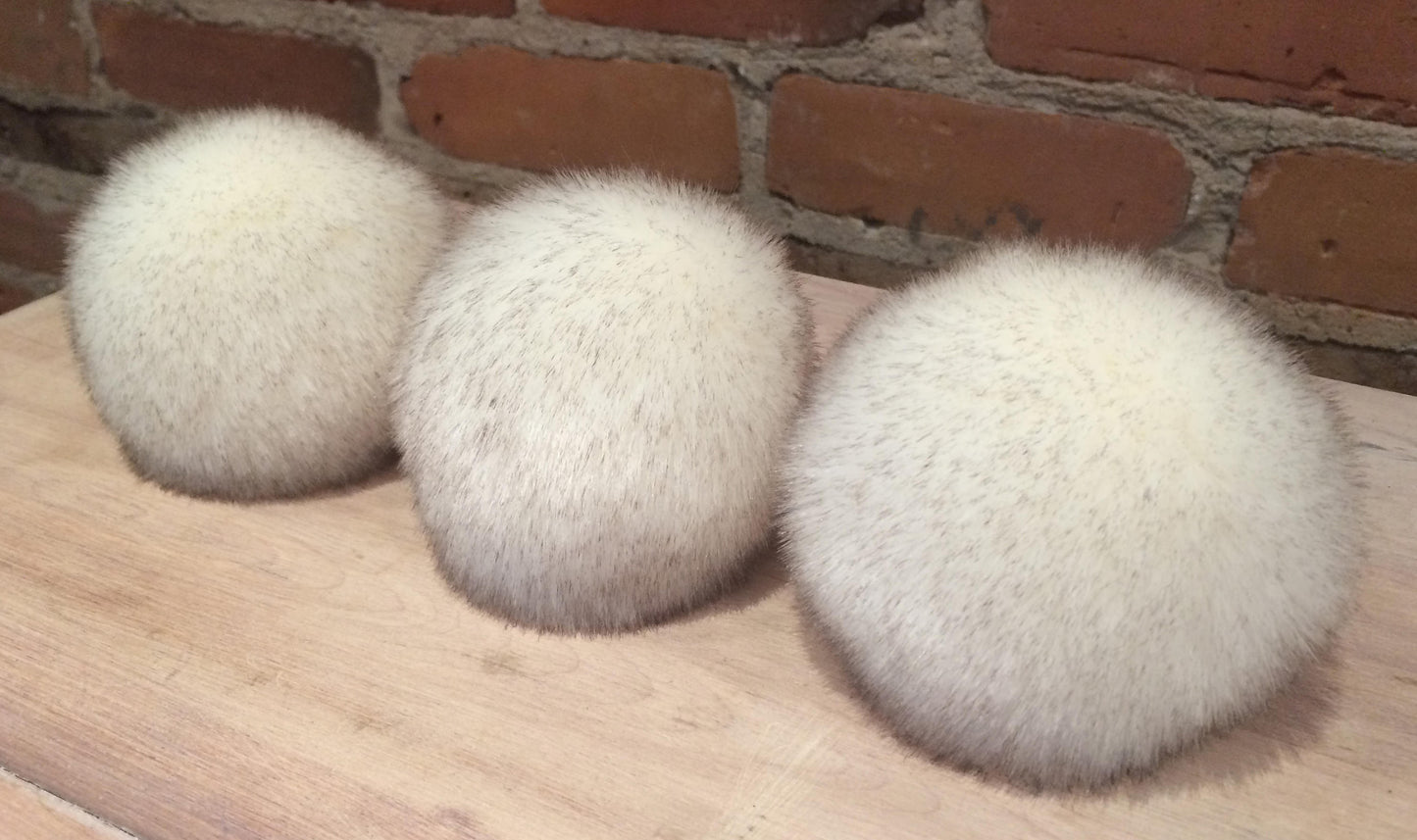 White Faux Fur Pom, 4 Inch