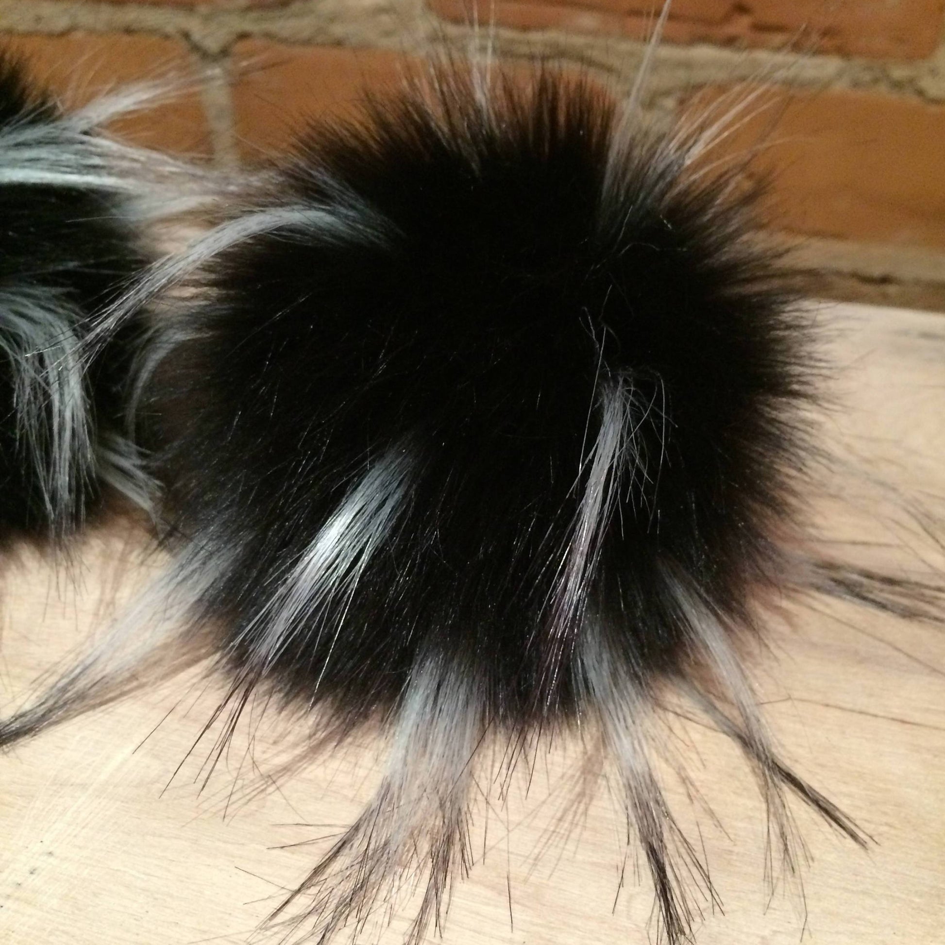 Spiky Black Pom Pom, Knit Hat Adornment, Faux Fur Pom, 5-Inch Fur Ball for Your Knit Hat, Winter Accessory, Knitting Supplies, Detachable, ellevintage.com