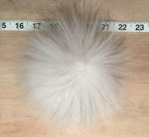 Pure White Lamb Fur Pom Pom, 5-Inch