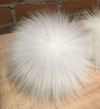 Load image into Gallery viewer, Bright Pure White Lamb Faux Fur Pom Pom, 5-Inch

