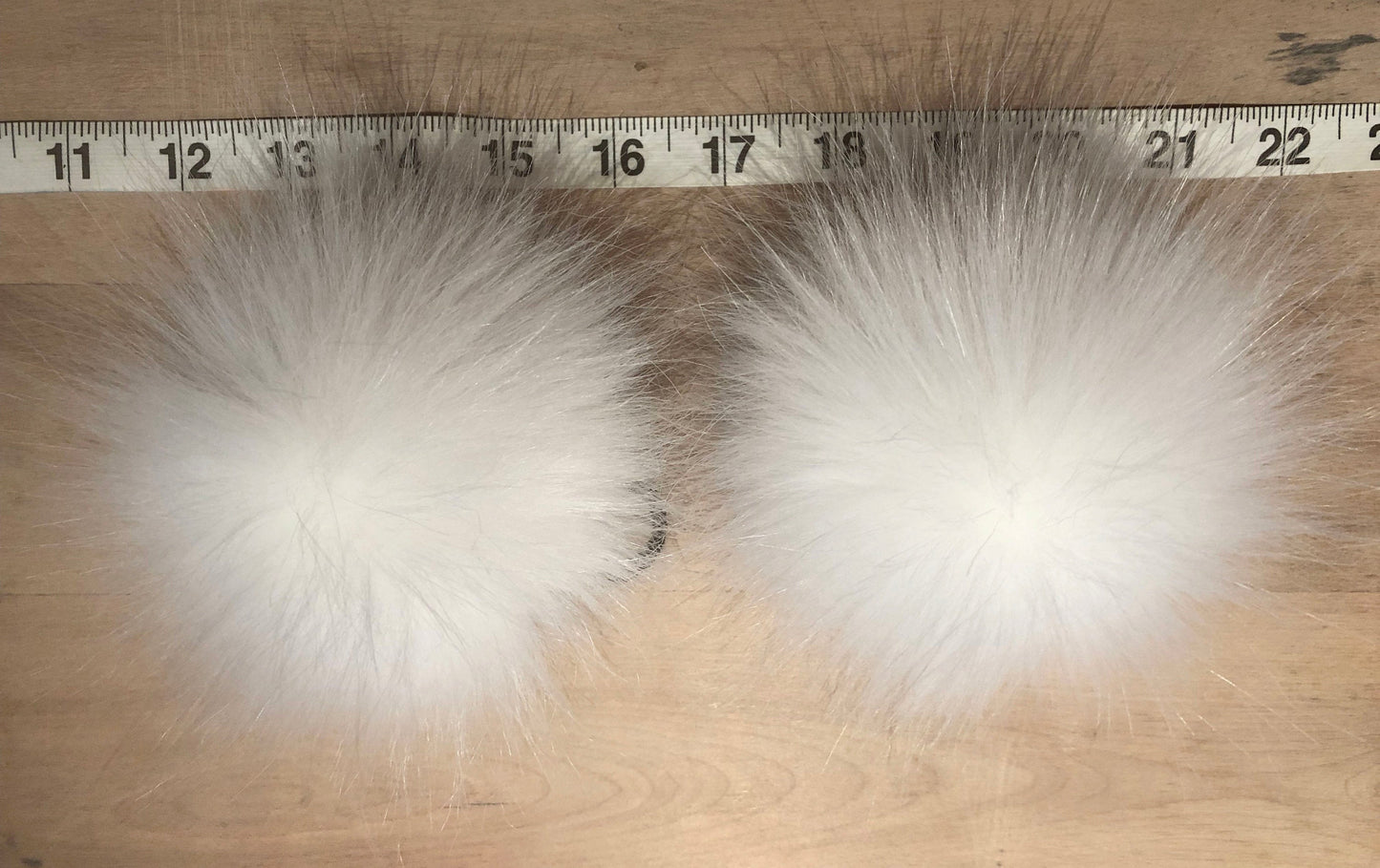 Bright Snowy White Faux Fur Pom, 4 Inch