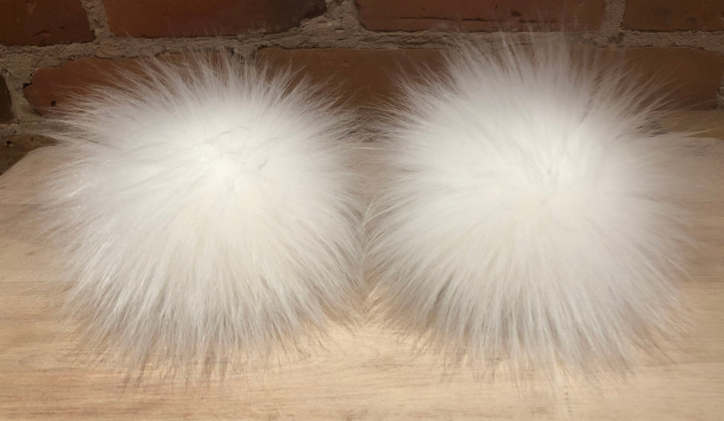 Pure Bright White Faux Lamb Fur Pom, 4 Inch