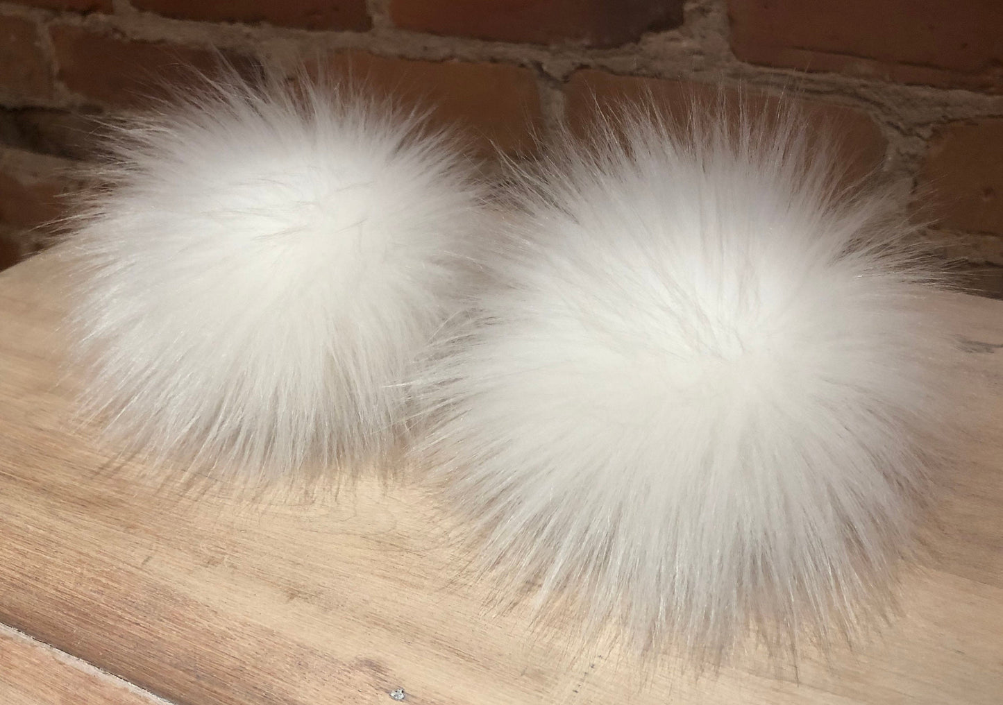 Pure Bright White Faux Lamb Fur Pom, 4 Inch