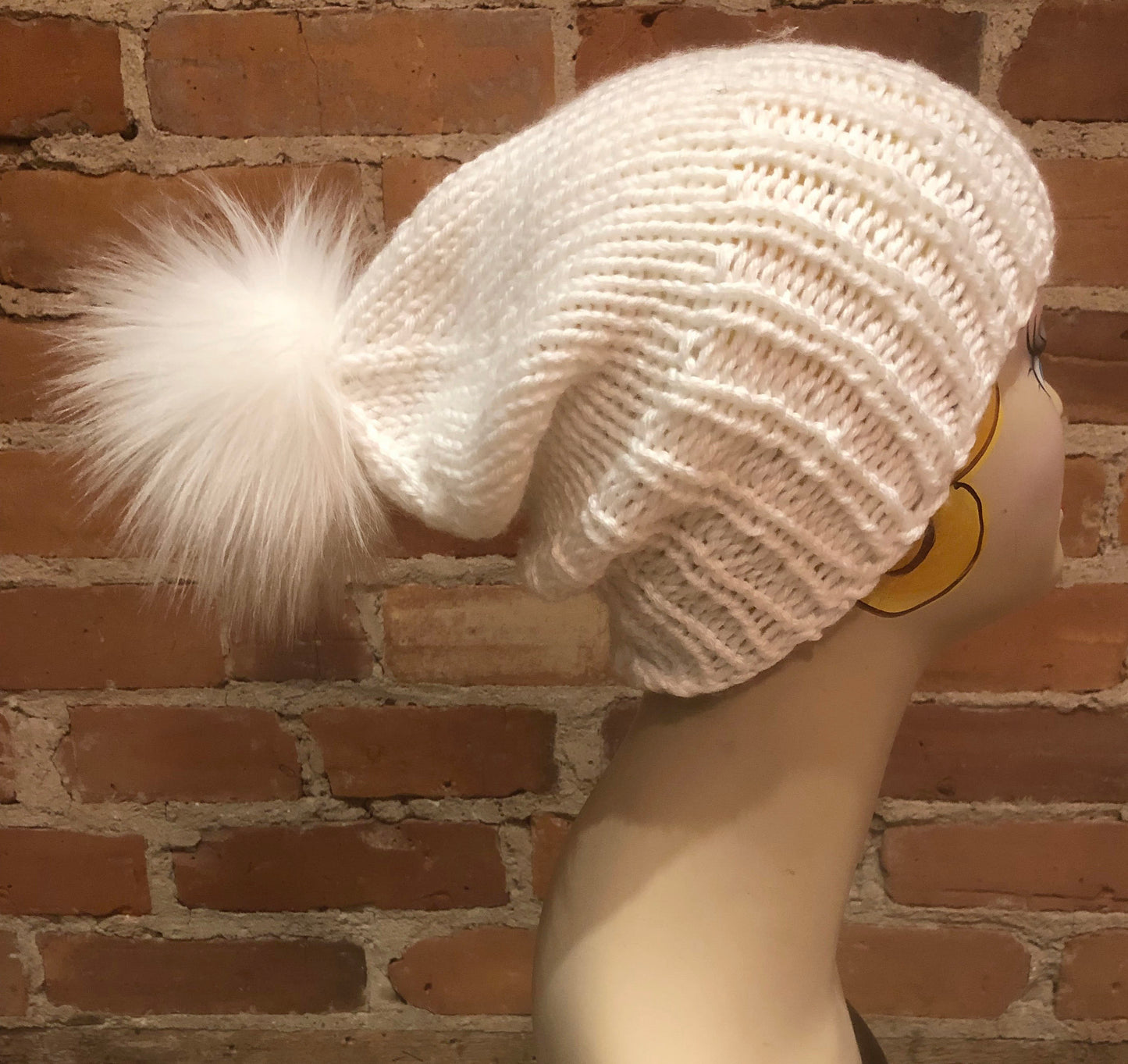 Pure Bright White Faux Lamb Fur Pom, 4 Inch