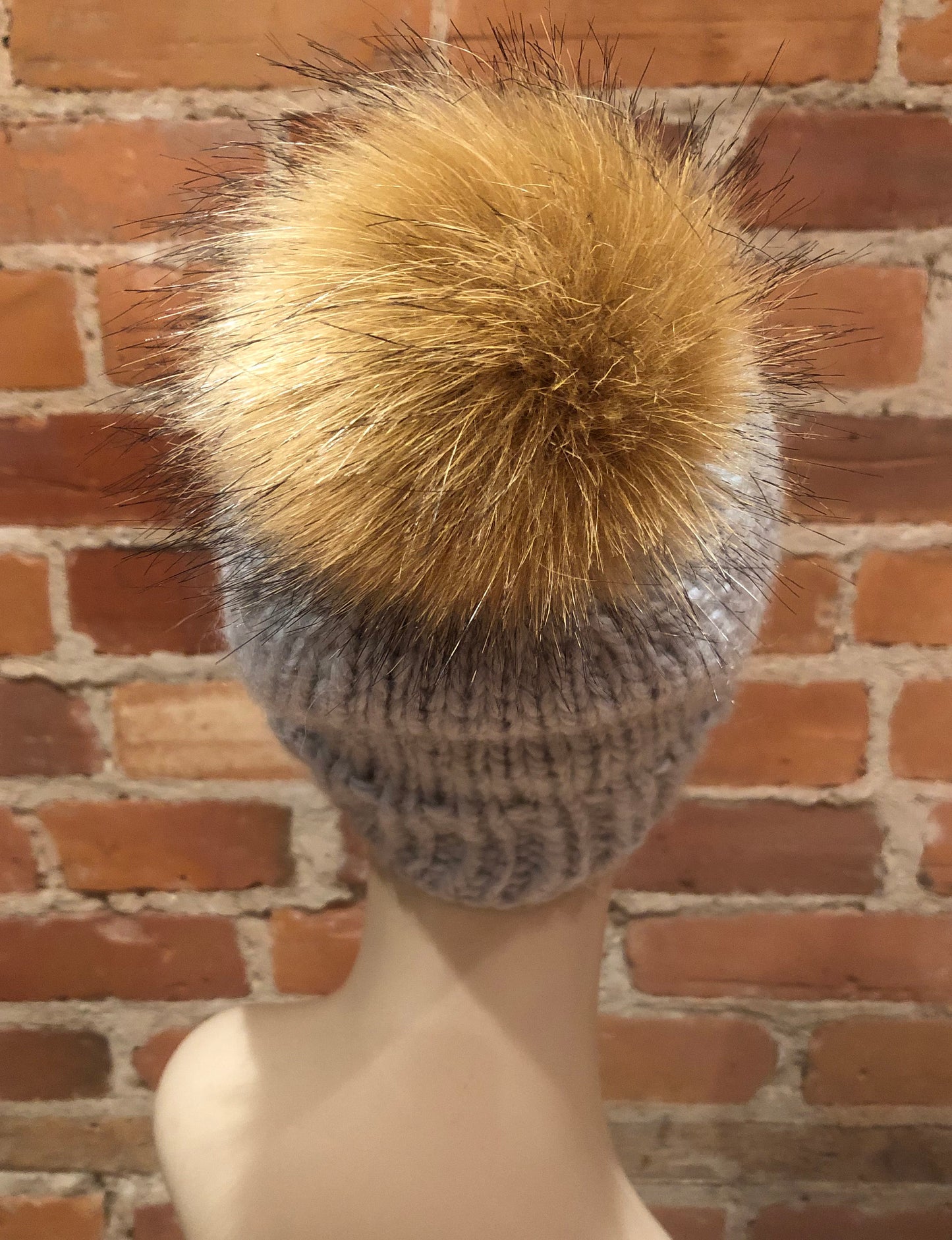 Golden Coyote Faux Fur Pom, 4 Inch