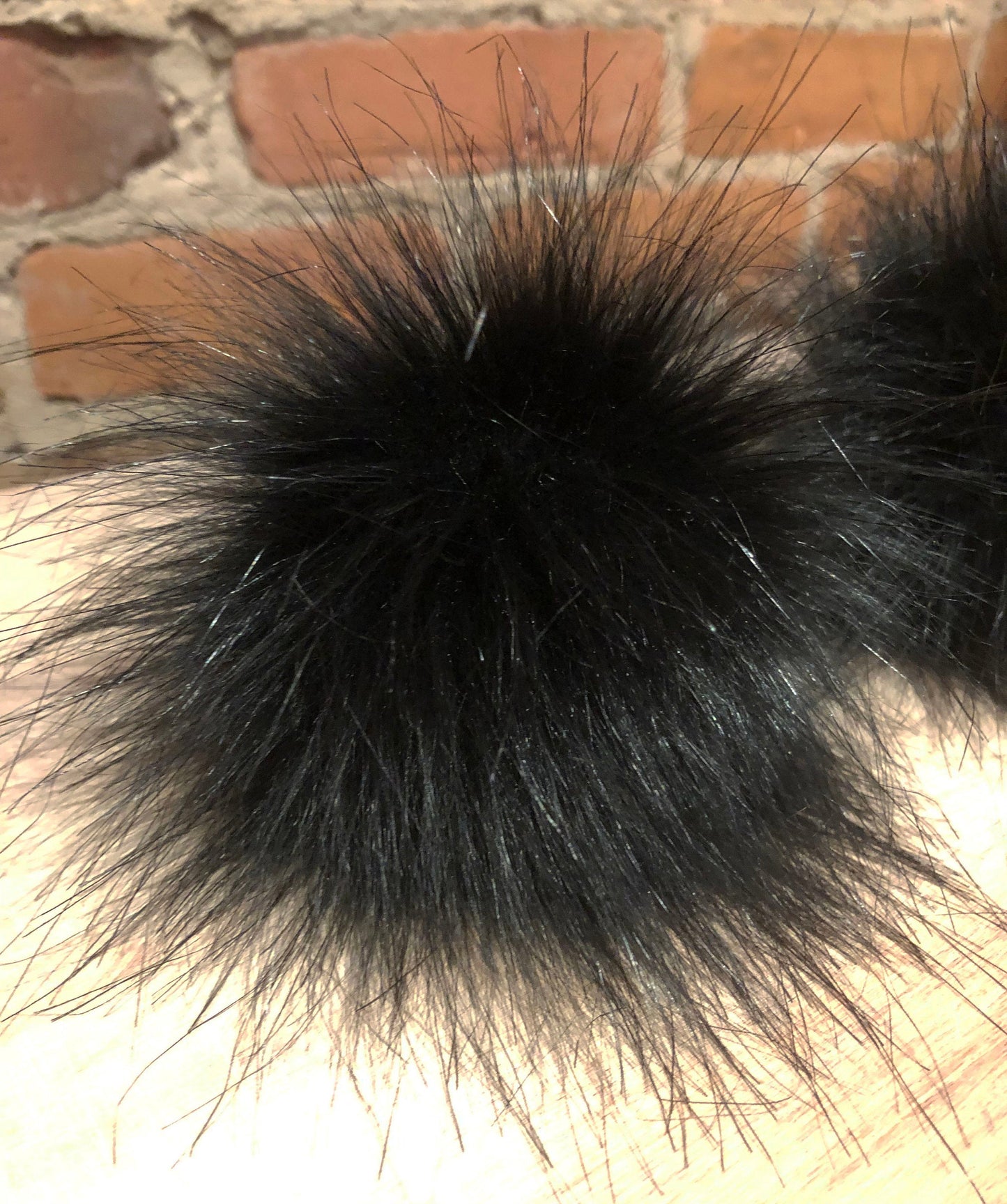 Wispy Black Hat Pom Pom, Faux Fur Beanie Adornment for Your Knit Hat, Black Hat Puff, Crochet Knitting Poms, Detachable 4-Inch Faux Fur Ball, ellevintage.com