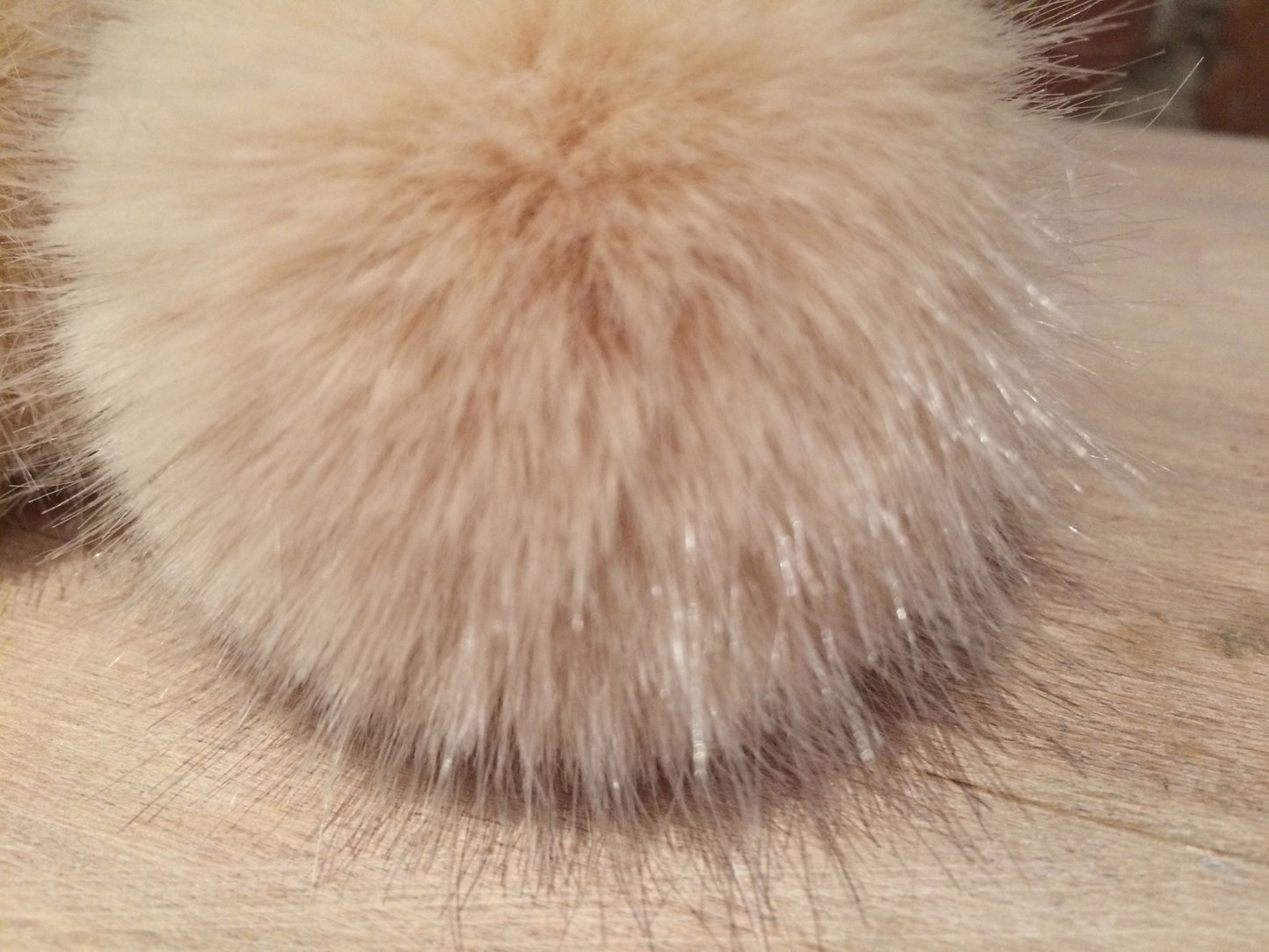 Creamy Peach Mink Faux Fur Pom, 2.5 Inch