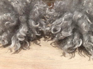 Grey Curly Lamb Hat Pom Pom, 5-Inch