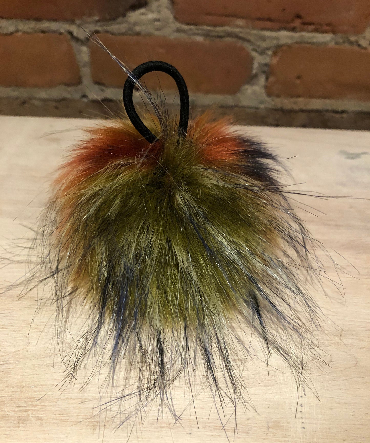 Rainbow Finn Raccoon Faux Fur Pom, 5 Inch