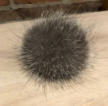 Load image into Gallery viewer, Silver Grey Fox Fur Pom Pom, 3.5-Inch
