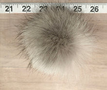 Load image into Gallery viewer, Light Beige Coyote Fur Knit Hat Pom Pom, 3-Inch
