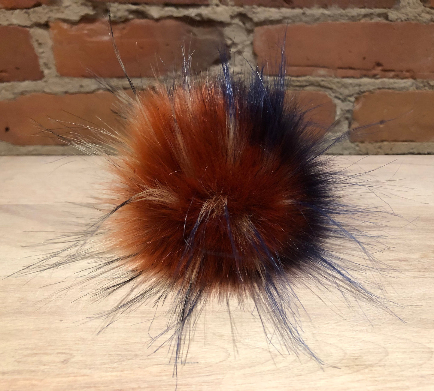 Rainbow Finn Raccoon Faux Fur Pom, 4 Inch