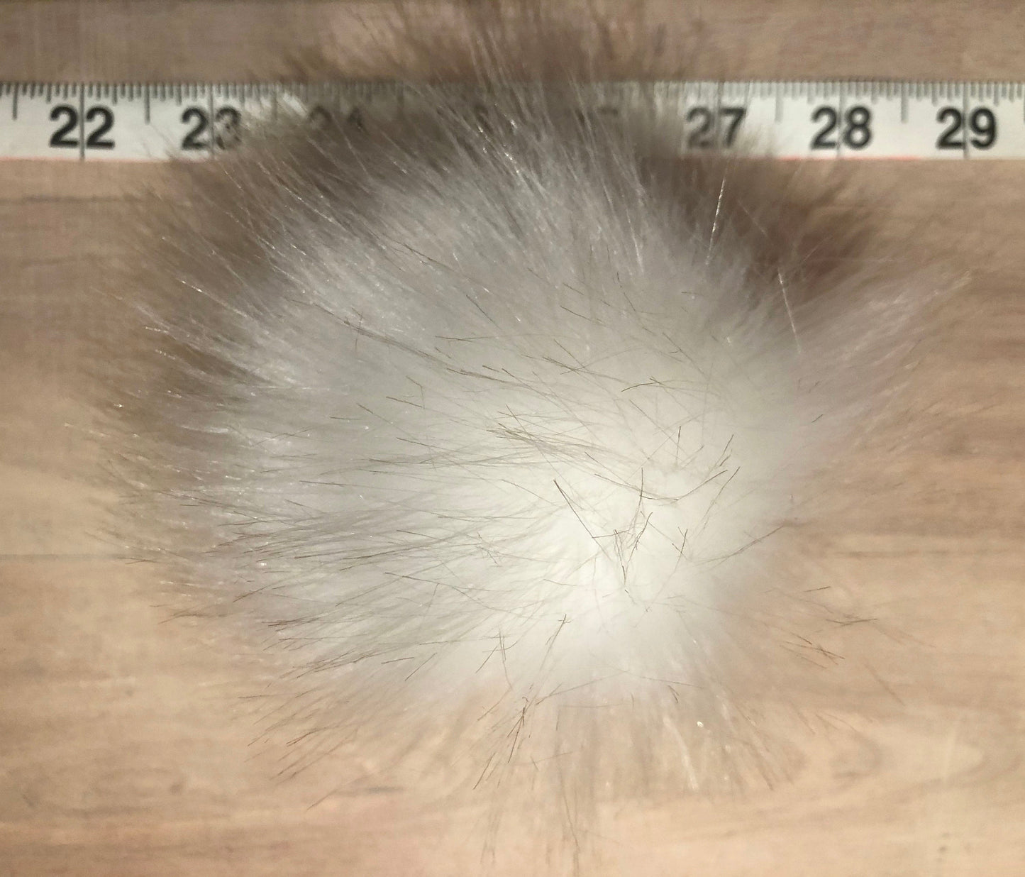 Glistening Ice White Faux Fox Fur Pom, 4 Inch