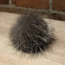 Load image into Gallery viewer, Charcoal Silver Fox Fur Pom Pom, 2.5-Inch
