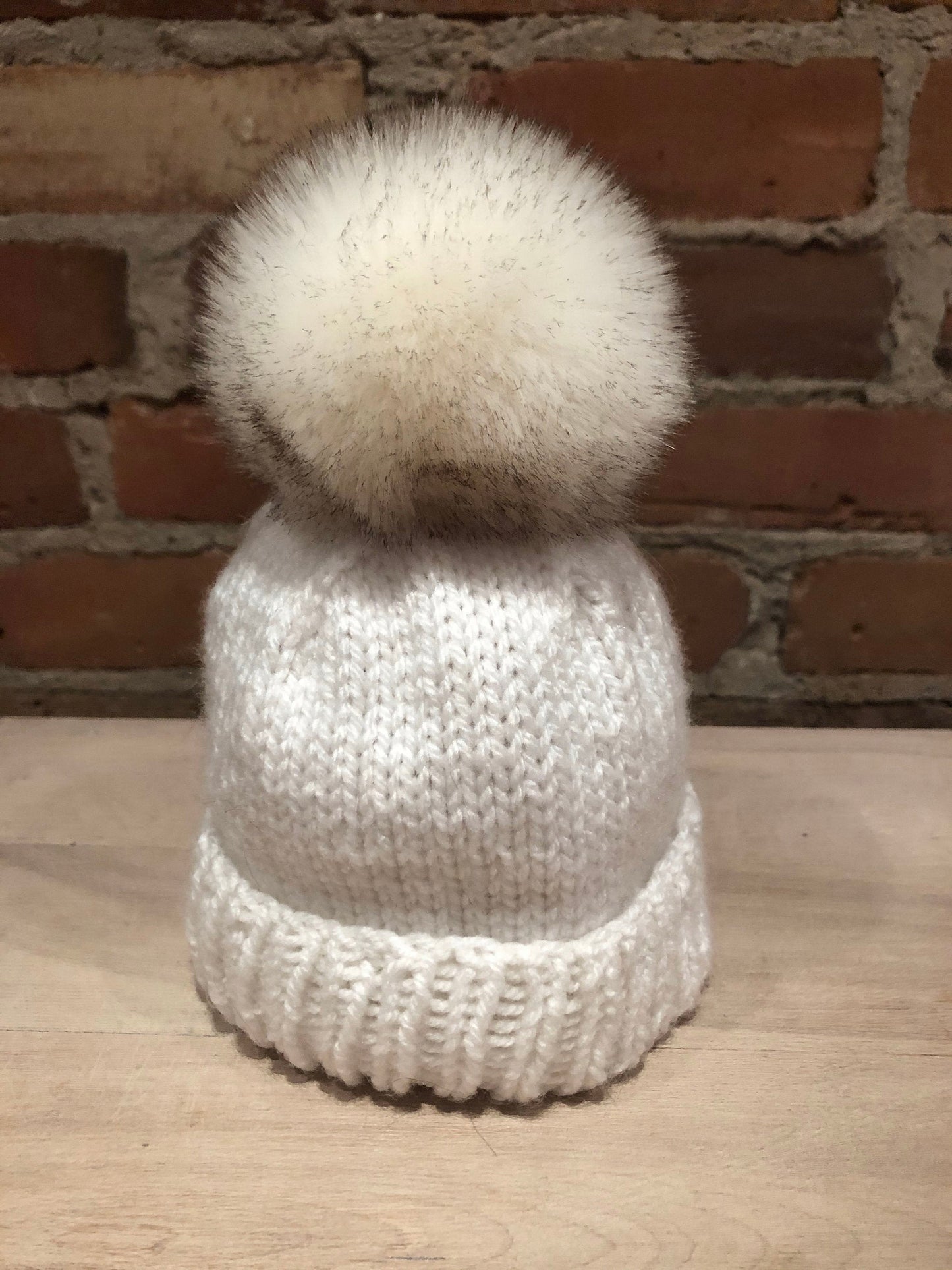 Ivory White Chinchilla Faux Fur Pom, 3.5 Inch