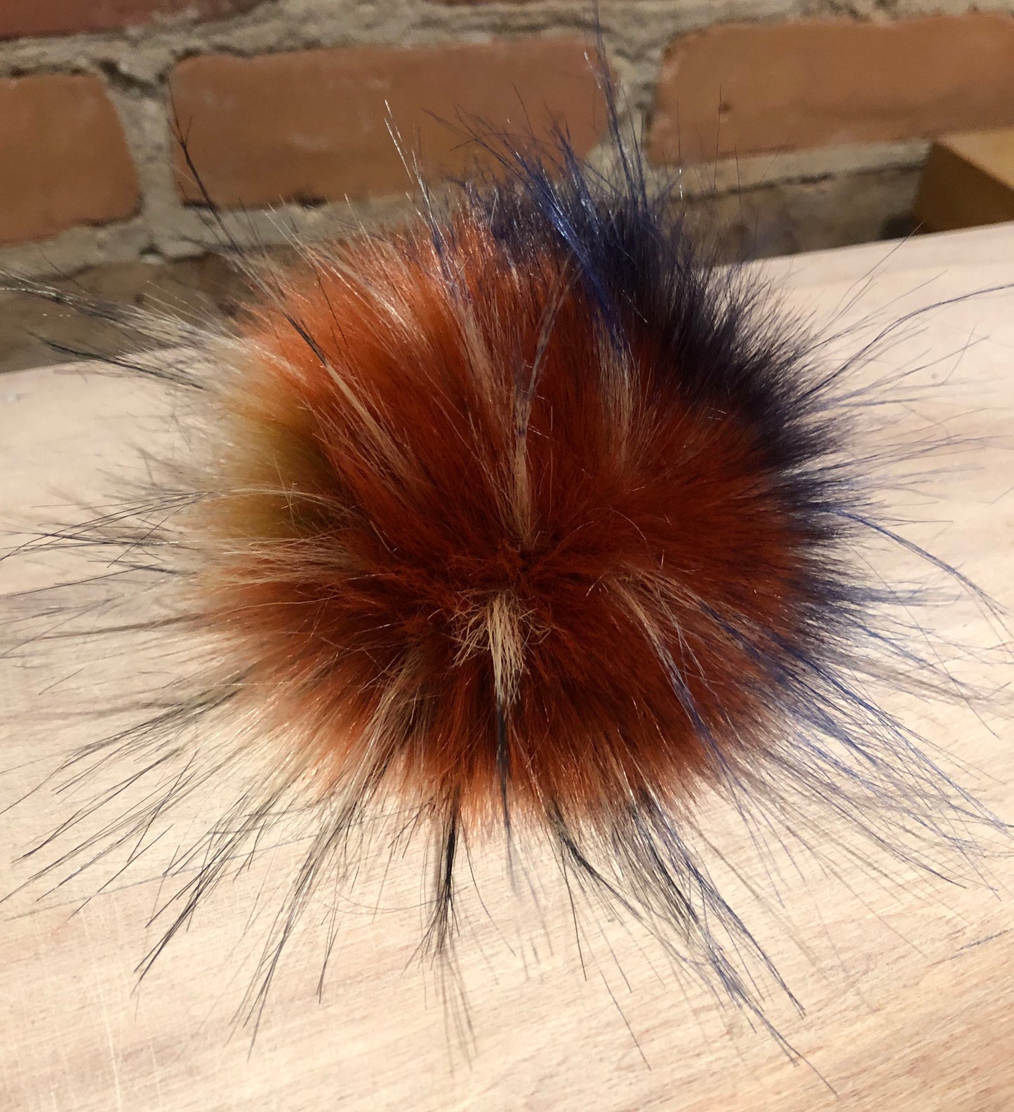 Rainbow Finn Raccoon Faux Fur Pom, 4 Inch