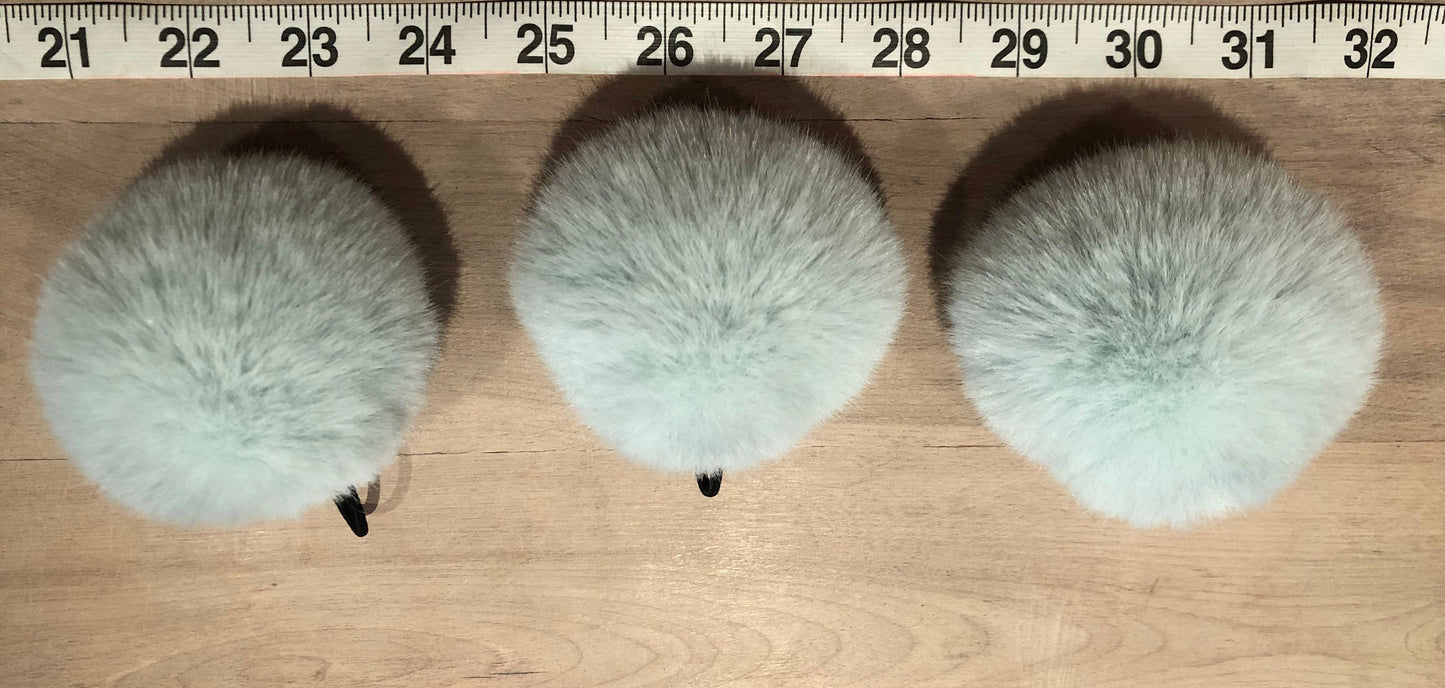 Fresh Mint Green Faux Fur Pom, 3 Inch