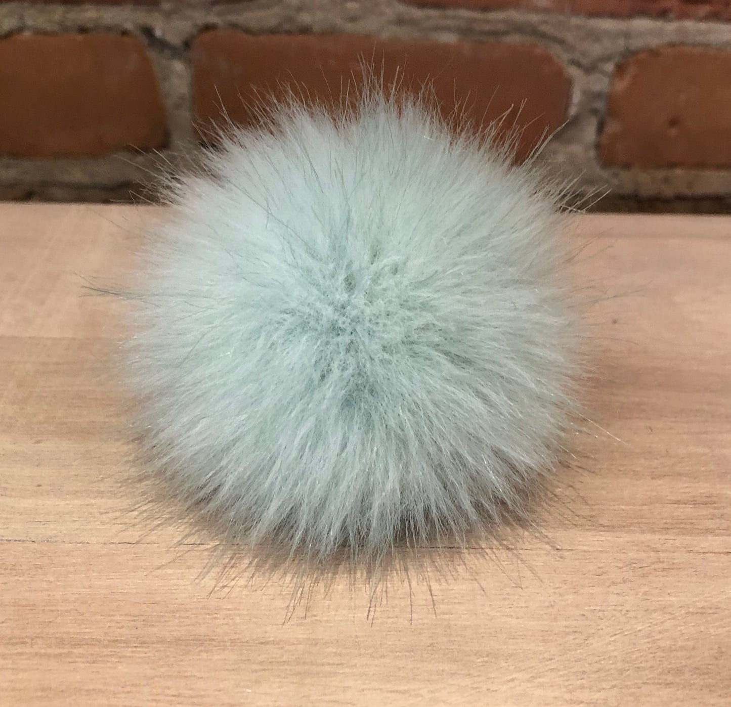 Mint Green Faux Fur Pom, 3 Inch