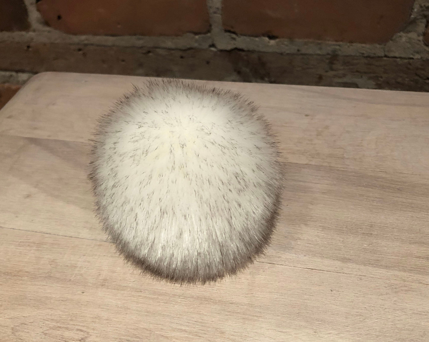 Ivory White Chinchilla Faux Fur Pom, 3.5 Inch